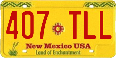 NM license plate 407TLL