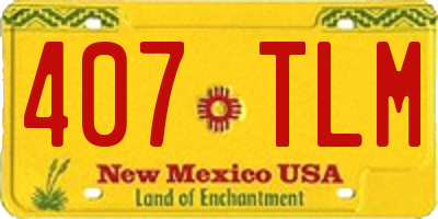 NM license plate 407TLM