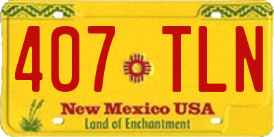 NM license plate 407TLN