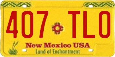 NM license plate 407TLO