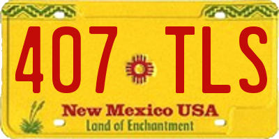 NM license plate 407TLS