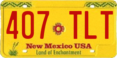 NM license plate 407TLT