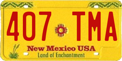 NM license plate 407TMA