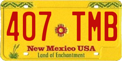 NM license plate 407TMB