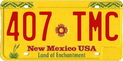 NM license plate 407TMC