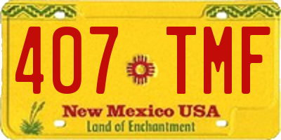 NM license plate 407TMF