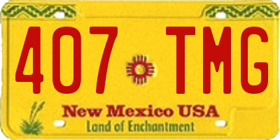 NM license plate 407TMG