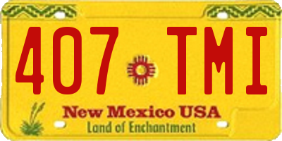 NM license plate 407TMI