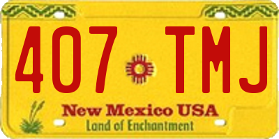 NM license plate 407TMJ