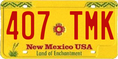 NM license plate 407TMK