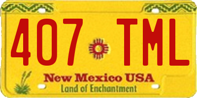 NM license plate 407TML