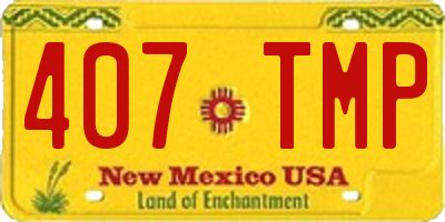 NM license plate 407TMP