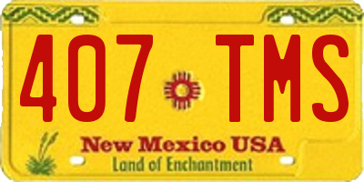 NM license plate 407TMS