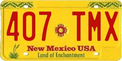 NM license plate 407TMX