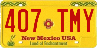 NM license plate 407TMY