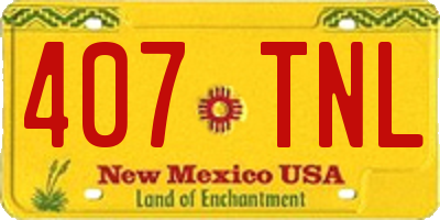 NM license plate 407TNL
