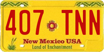 NM license plate 407TNN