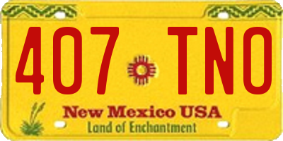 NM license plate 407TNO