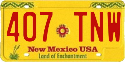 NM license plate 407TNW