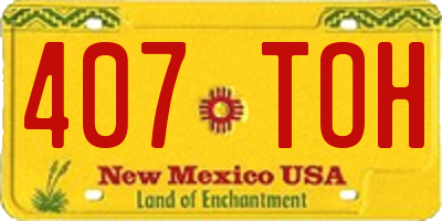 NM license plate 407TOH