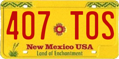 NM license plate 407TOS