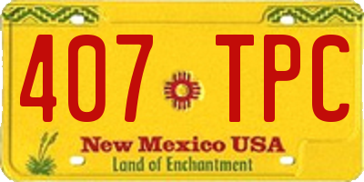 NM license plate 407TPC
