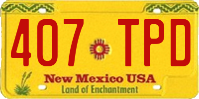 NM license plate 407TPD