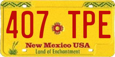 NM license plate 407TPE