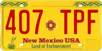 NM license plate 407TPF