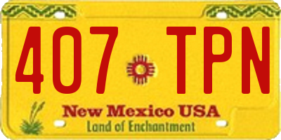 NM license plate 407TPN