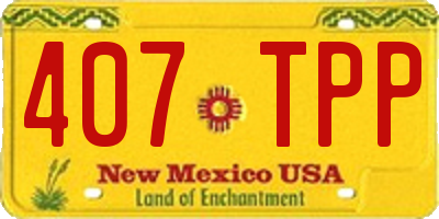 NM license plate 407TPP