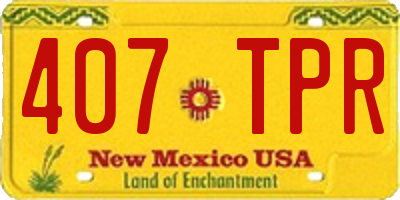 NM license plate 407TPR