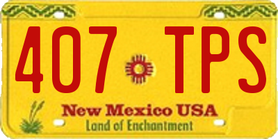 NM license plate 407TPS