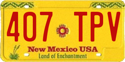 NM license plate 407TPV