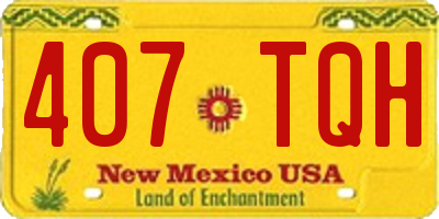 NM license plate 407TQH