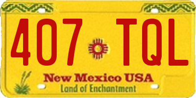 NM license plate 407TQL