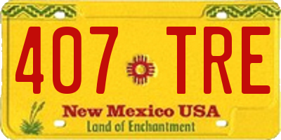 NM license plate 407TRE