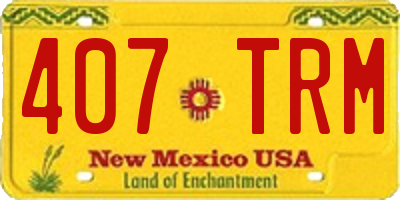 NM license plate 407TRM