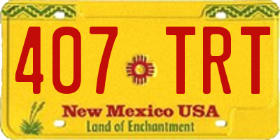 NM license plate 407TRT