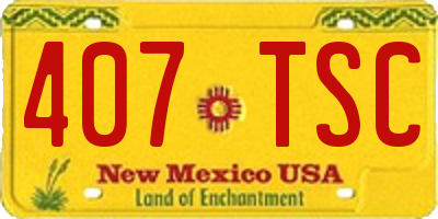 NM license plate 407TSC