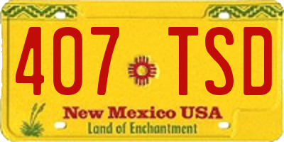 NM license plate 407TSD