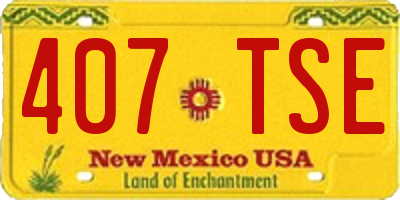NM license plate 407TSE