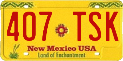 NM license plate 407TSK