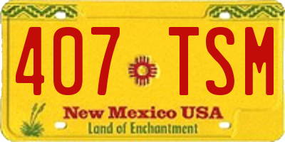 NM license plate 407TSM