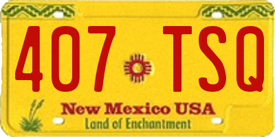 NM license plate 407TSQ