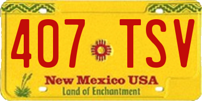 NM license plate 407TSV