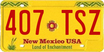 NM license plate 407TSZ