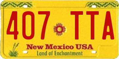 NM license plate 407TTA