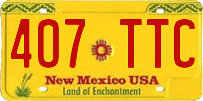 NM license plate 407TTC