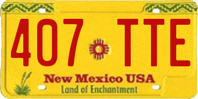 NM license plate 407TTE